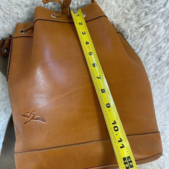 Jack & Jones Herta Suke Tan Leather large Bucket style drawstring Bag - Picture 11 of 16